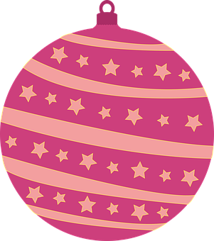 Pink Christmas Ornamentwith Stars