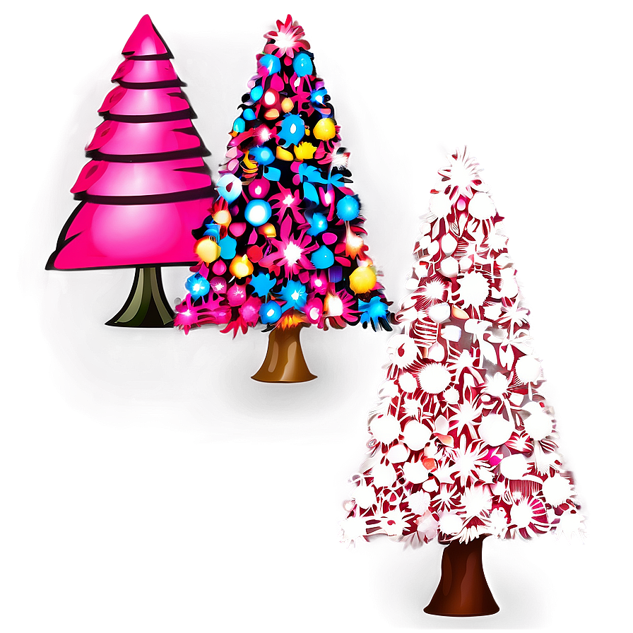 Pink Christmas Tree Png 06122024