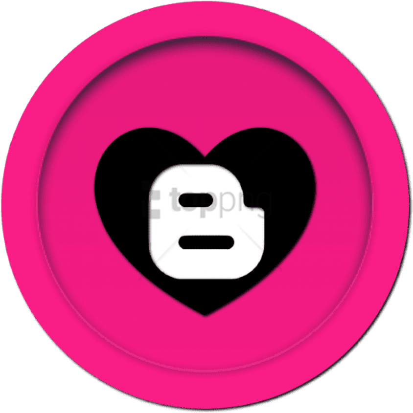 Pink Circle Black Heart Icon