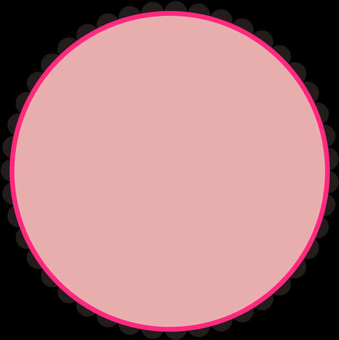 Pink Circle Black Scalloped Edge Frame