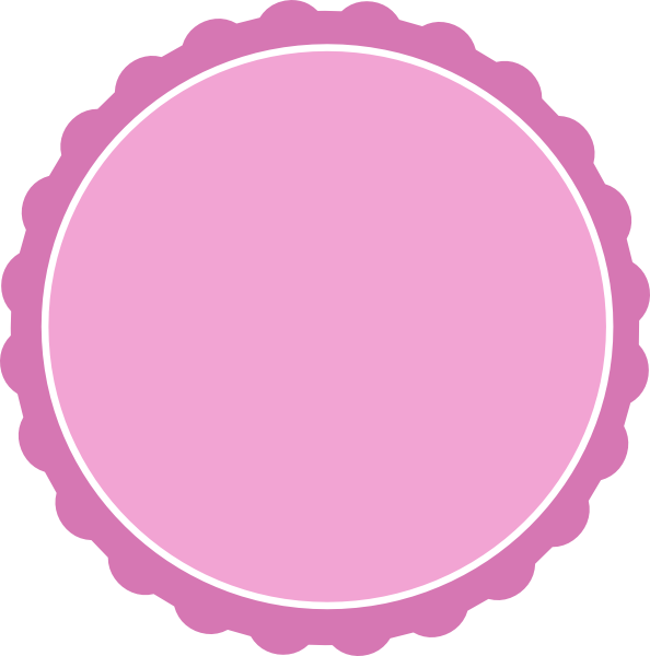 Pink Circle Scalloped Edge Border