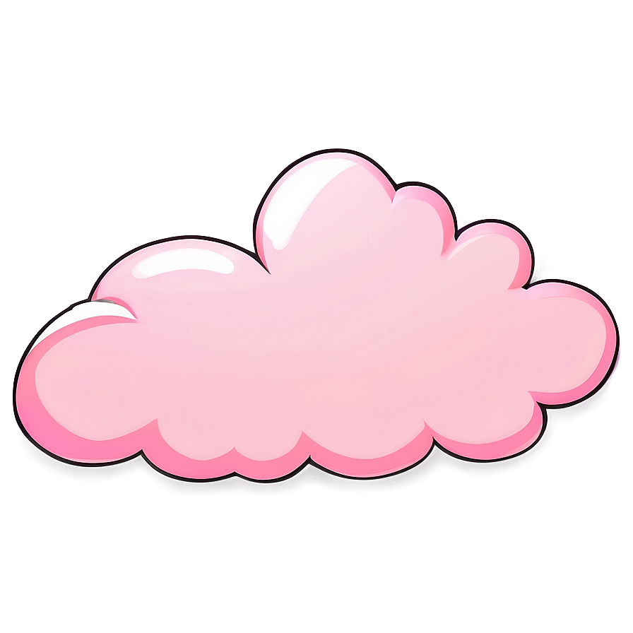 Pink Cloud Cartoon Style Png 98