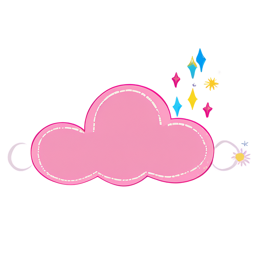 Pink Cloud Whimsical Design Png 06252024