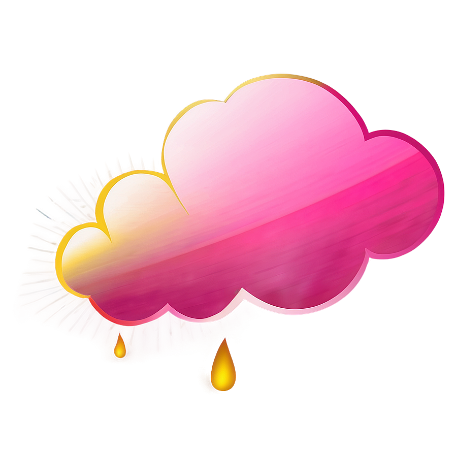 Pink Cloud With Golden Sunset Png 45