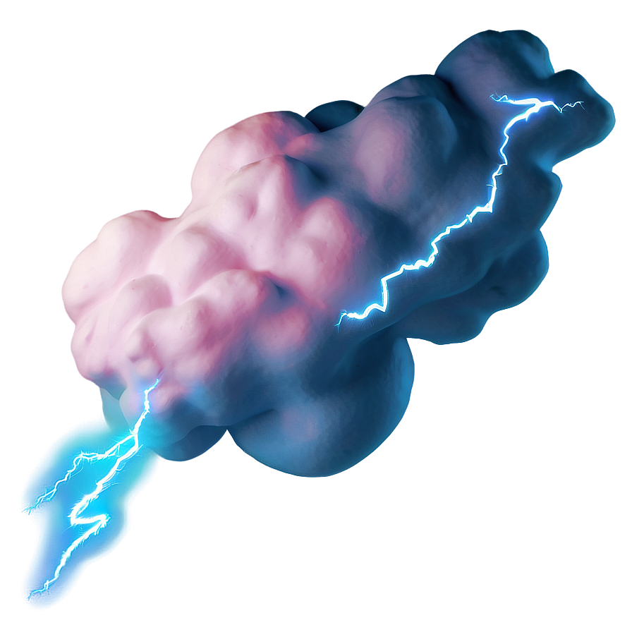 Pink Cloud With Lightning Png Msw