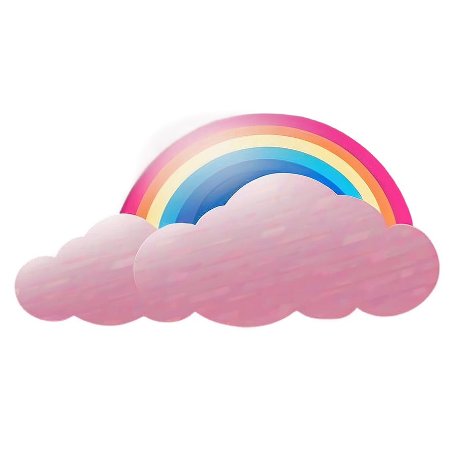 Pink Cloud With Rainbow Png 29