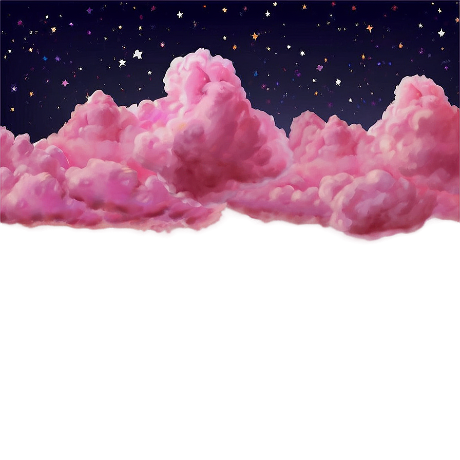 Pink Clouds And Stars Png 06252024