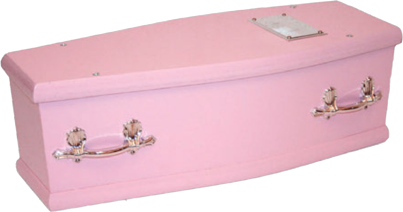 Pink Coffinwith Silver Handles