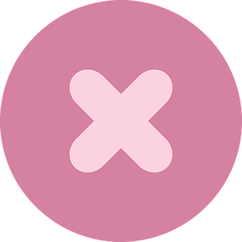 Pink Cross Circle Icon