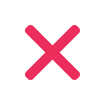 Pink Cross White Circle Icon