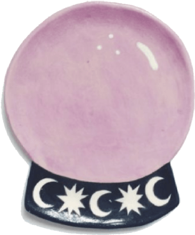 Pink Crystal Ballwith Moonand Stars Base