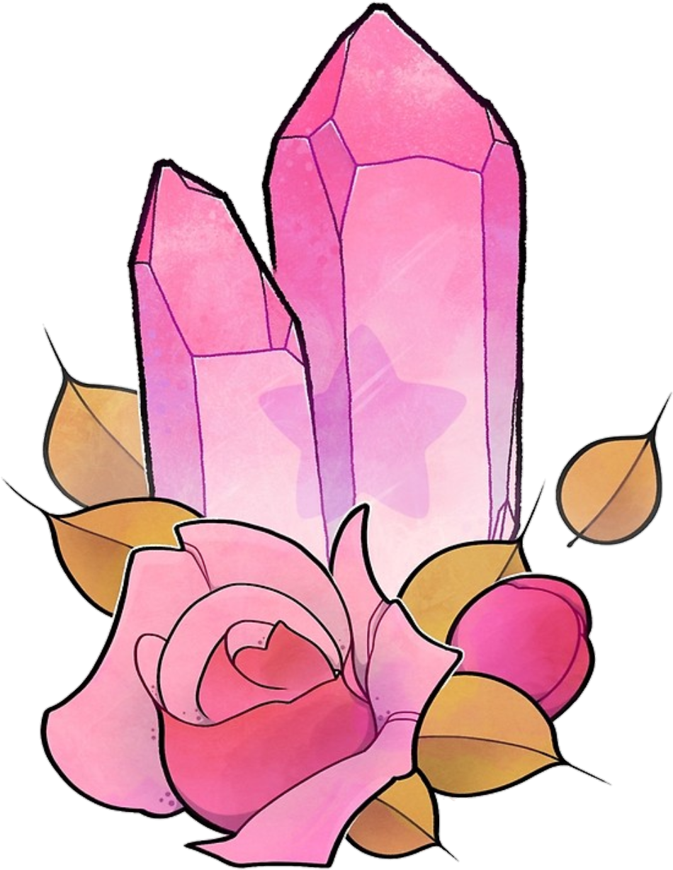 Pink Crystal Rose Tattoo Design