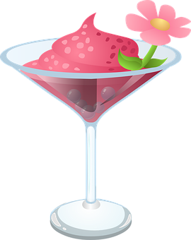 Pink Dessert Cocktail Illustration