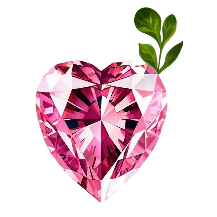 Pink Diamond Heart Elegance Png 06282024