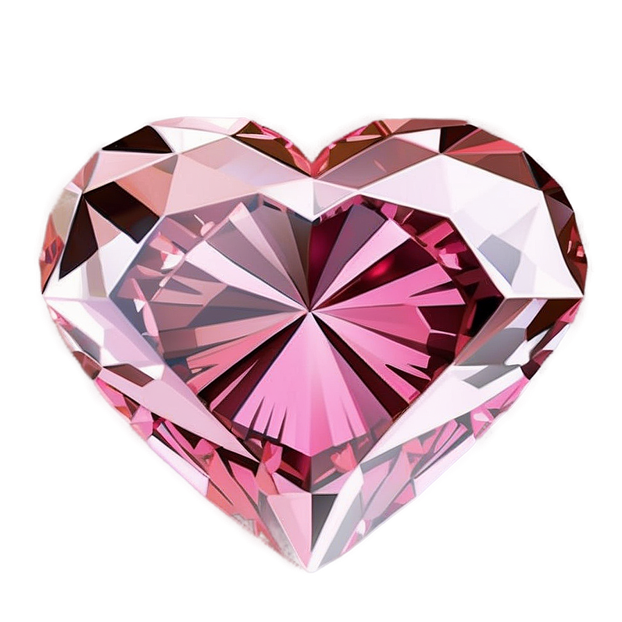 Pink Diamond Heart Splendor Png 37