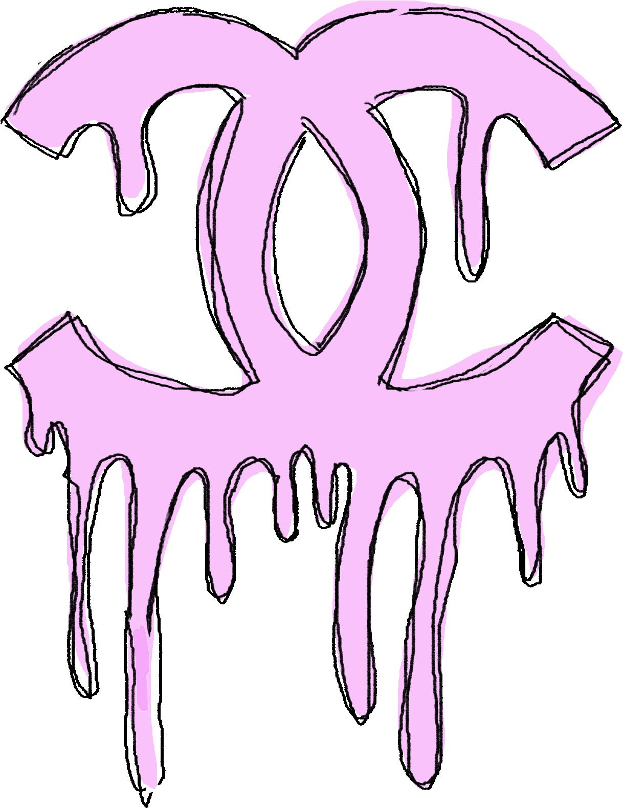 Pink Dripping Biohazard Symbol Grunge Aesthetic.png