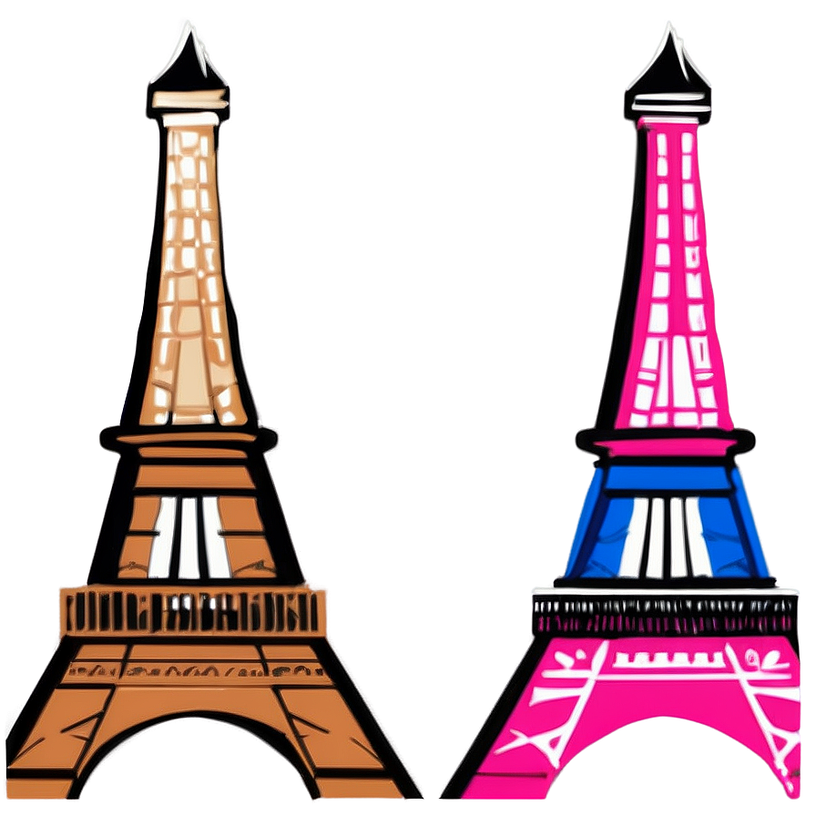 Pink Eiffel Tower Art Png Eju