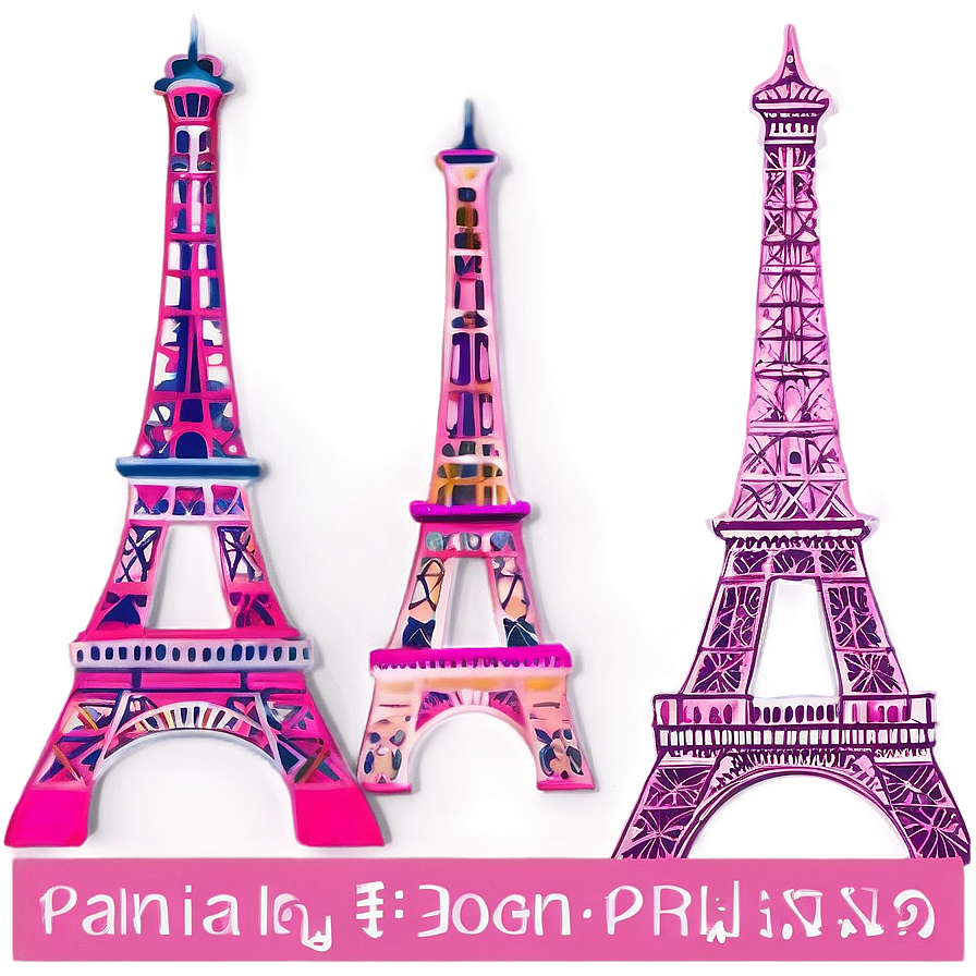 Pink Eiffel Tower Art Png Gbo