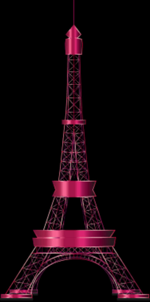 Pink Eiffel Tower Graphic