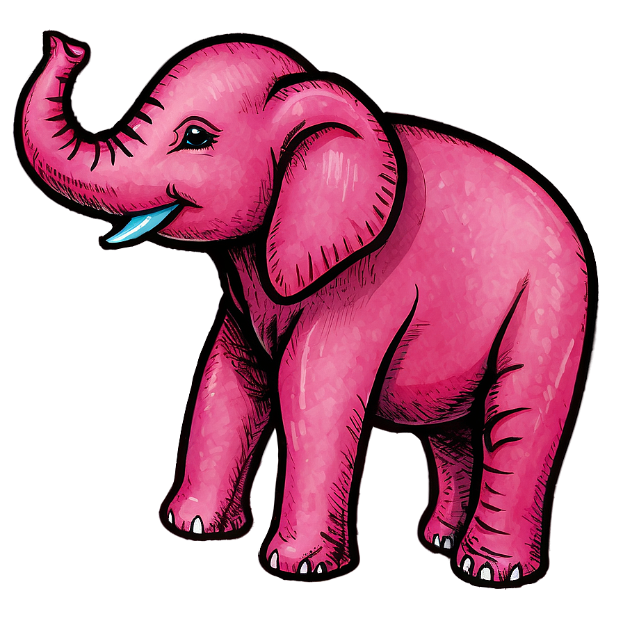 Pink Elephant And Rainbow Png Hdg