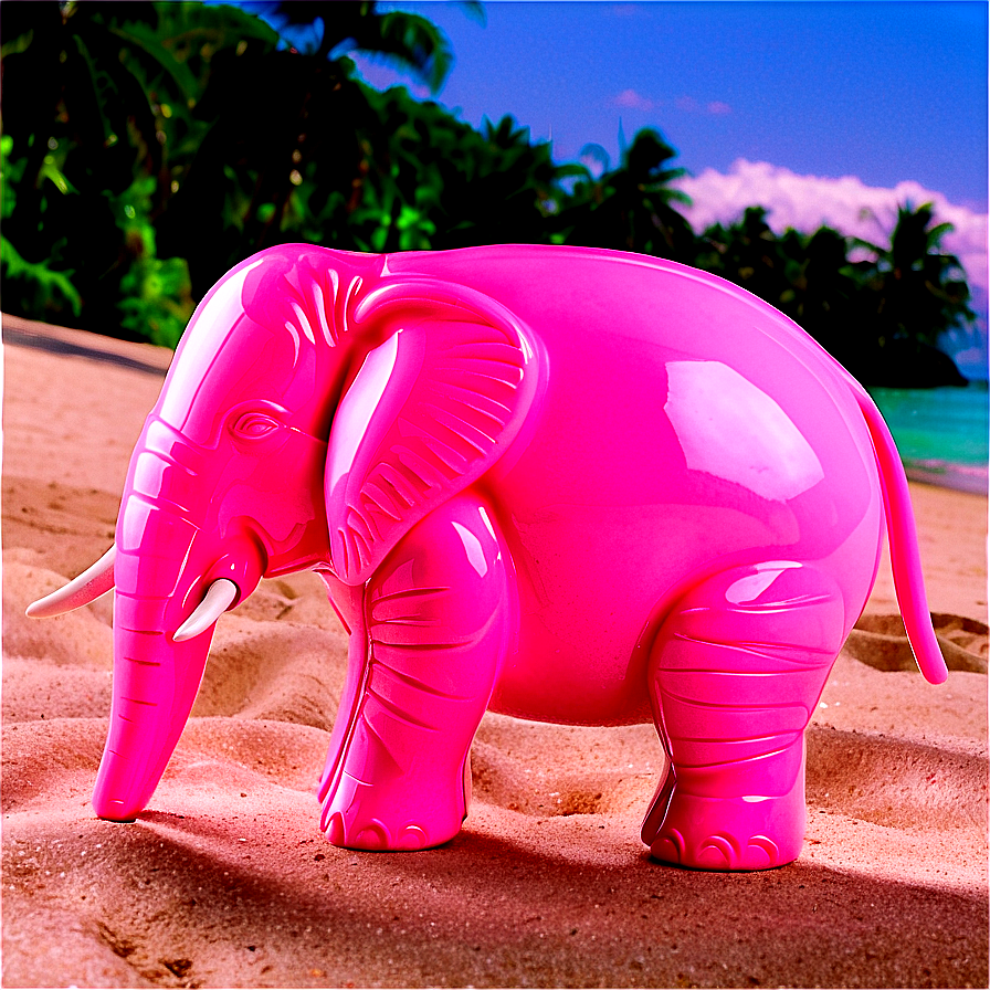 Pink Elephant At The Beach Png Tef