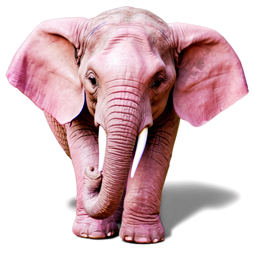 Pink Elephant Making Friends Png Cpt34