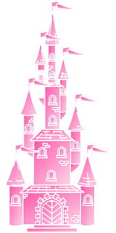 Pink Fantasy Castle Illustration