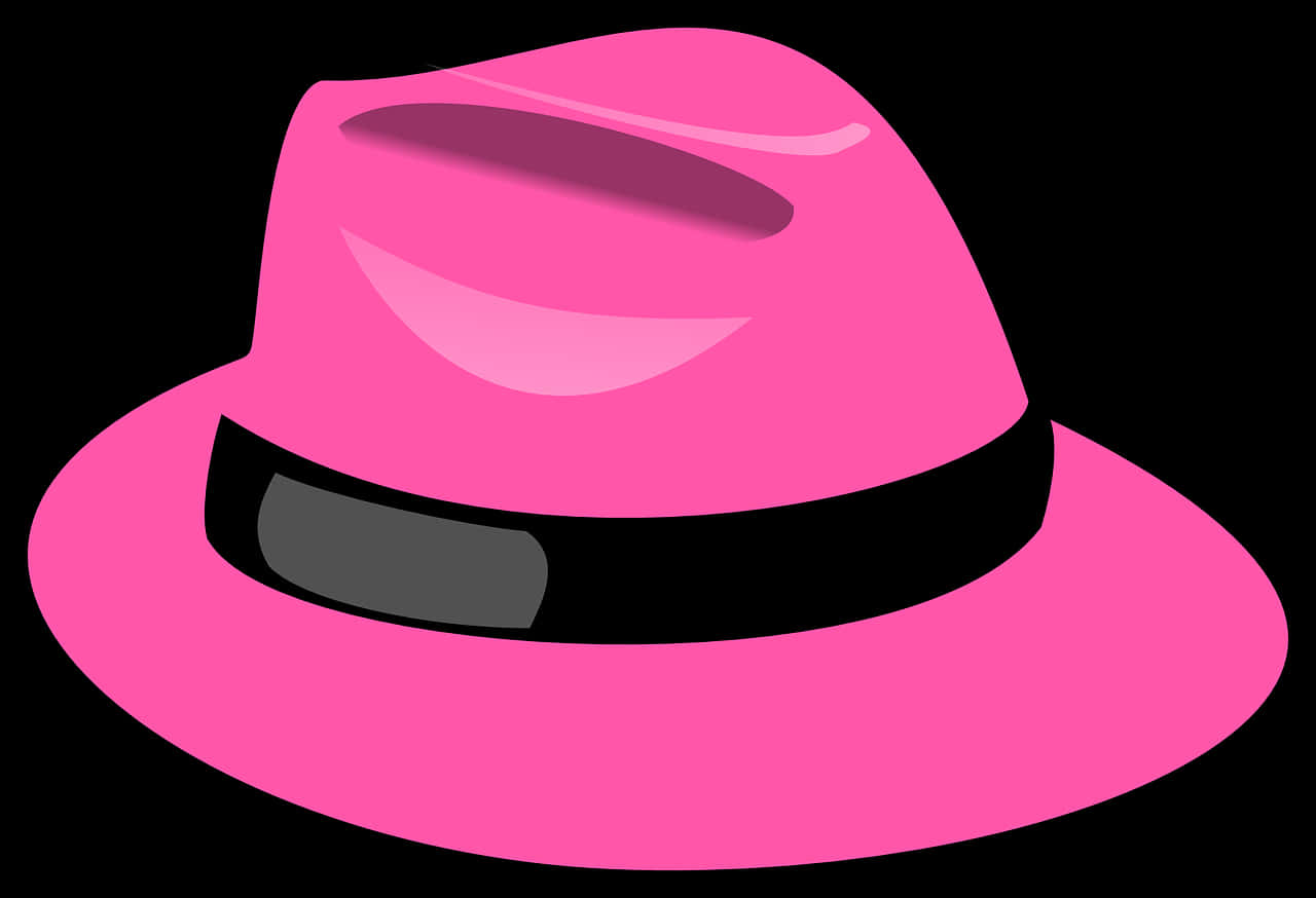 Pink Fedora Hat Illustration