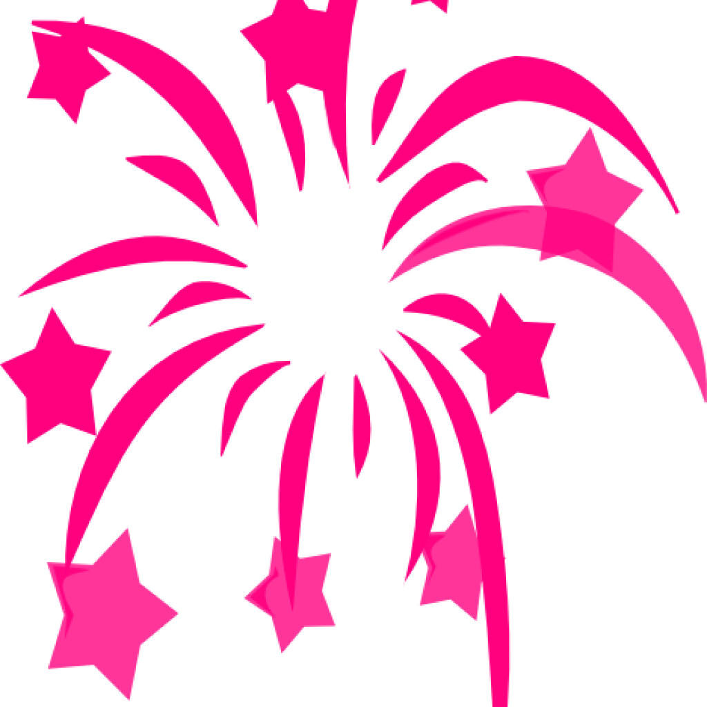 Pink Fireworks Clipart Graphic