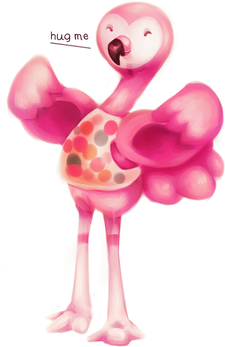 Pink Flamingo Character Hug Me