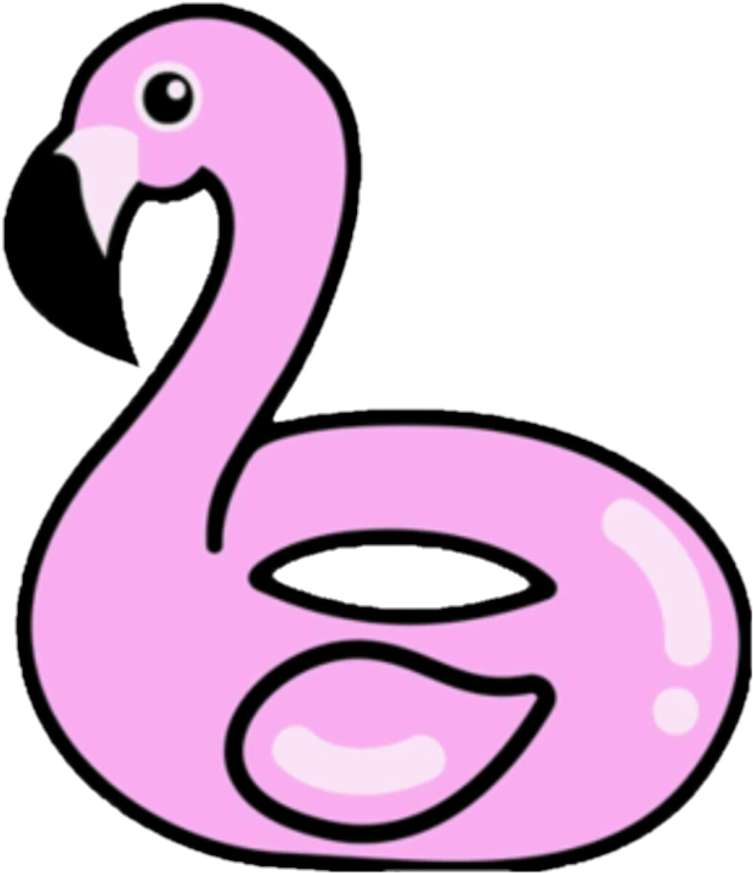 Pink Flamingo Pool Float Illustration
