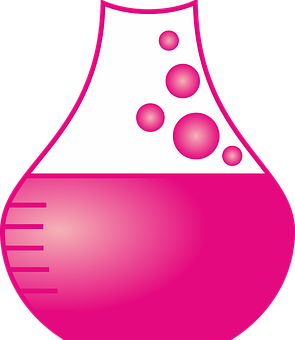 Pink Flask Bubbles Vector