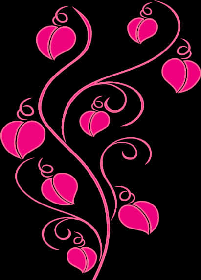 Pink Floral Abstract Art