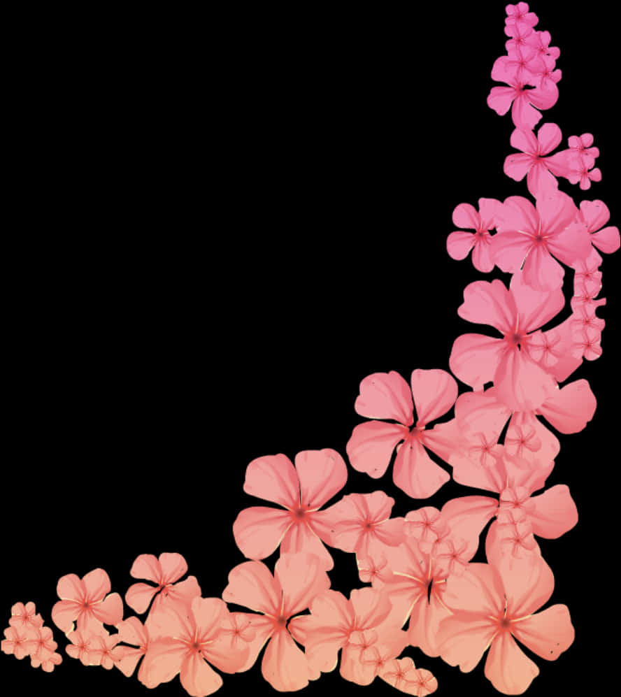 Pink Floral Corner Design