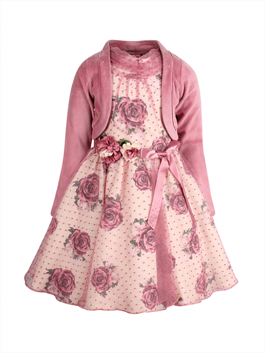 Pink Floral Girls Dress