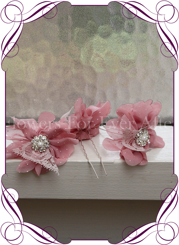 Pink Floral Hair Accessories