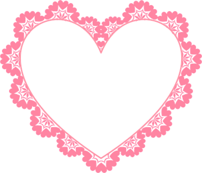 Pink Floral Heart Frame