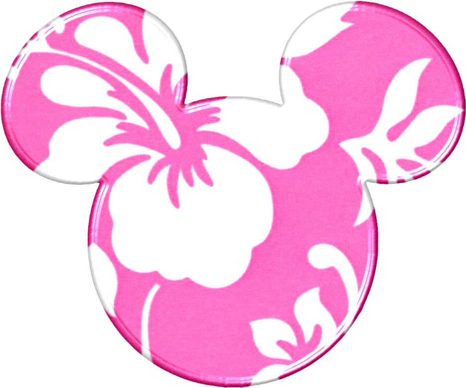 Pink Floral Mickey Mouse Ears