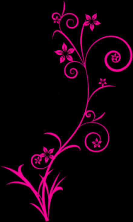 Pink Floral Swirl Design