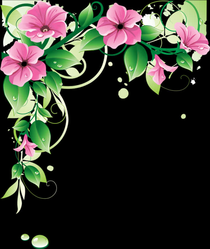 Pink Floral Vector Design