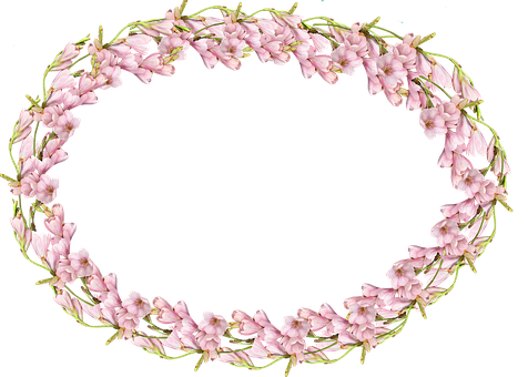 Pink Floral Wreath Frame