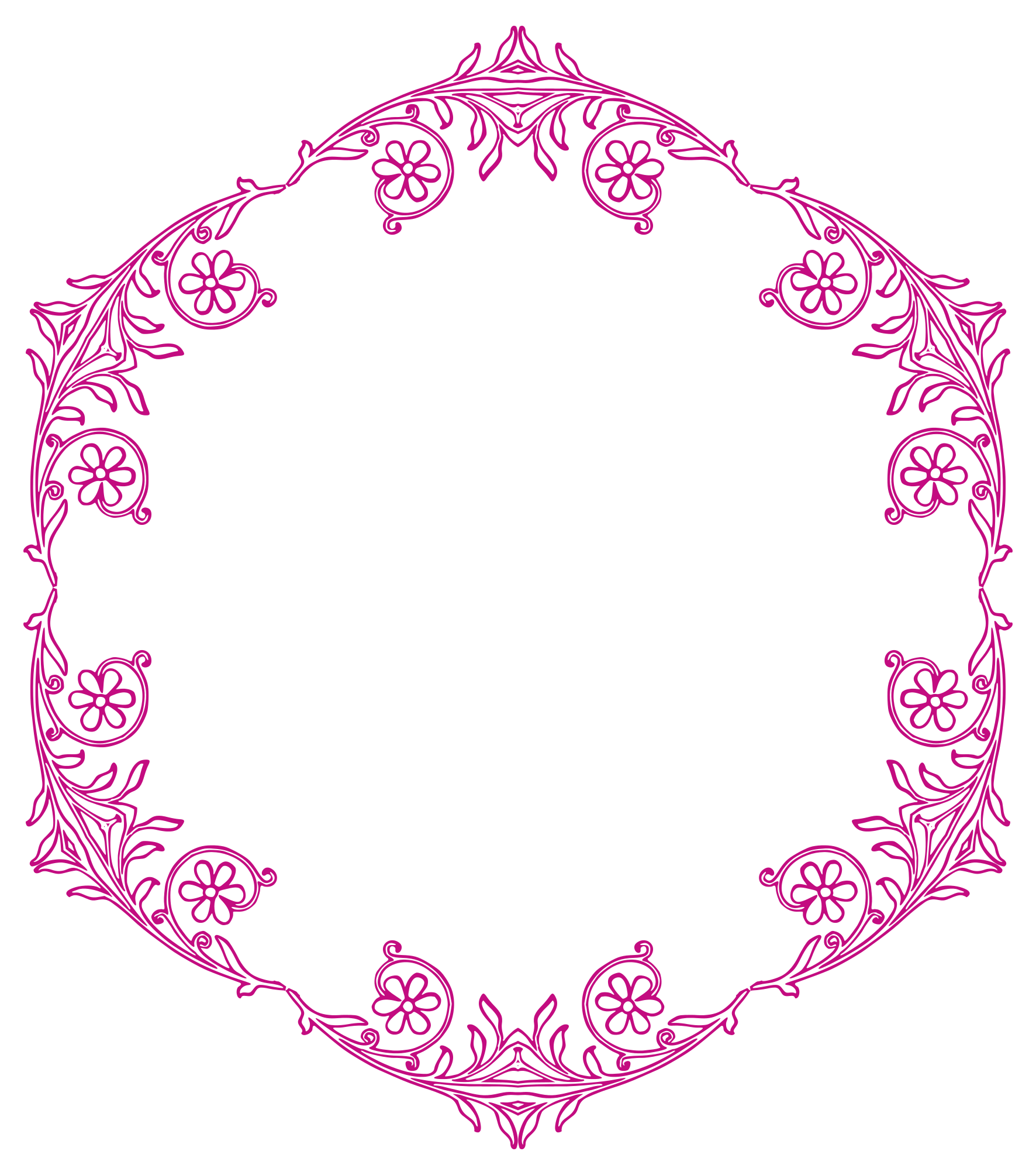 Pink Floral Wreath Vector