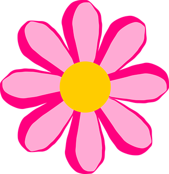 Pink Flower Graphicon Black Background