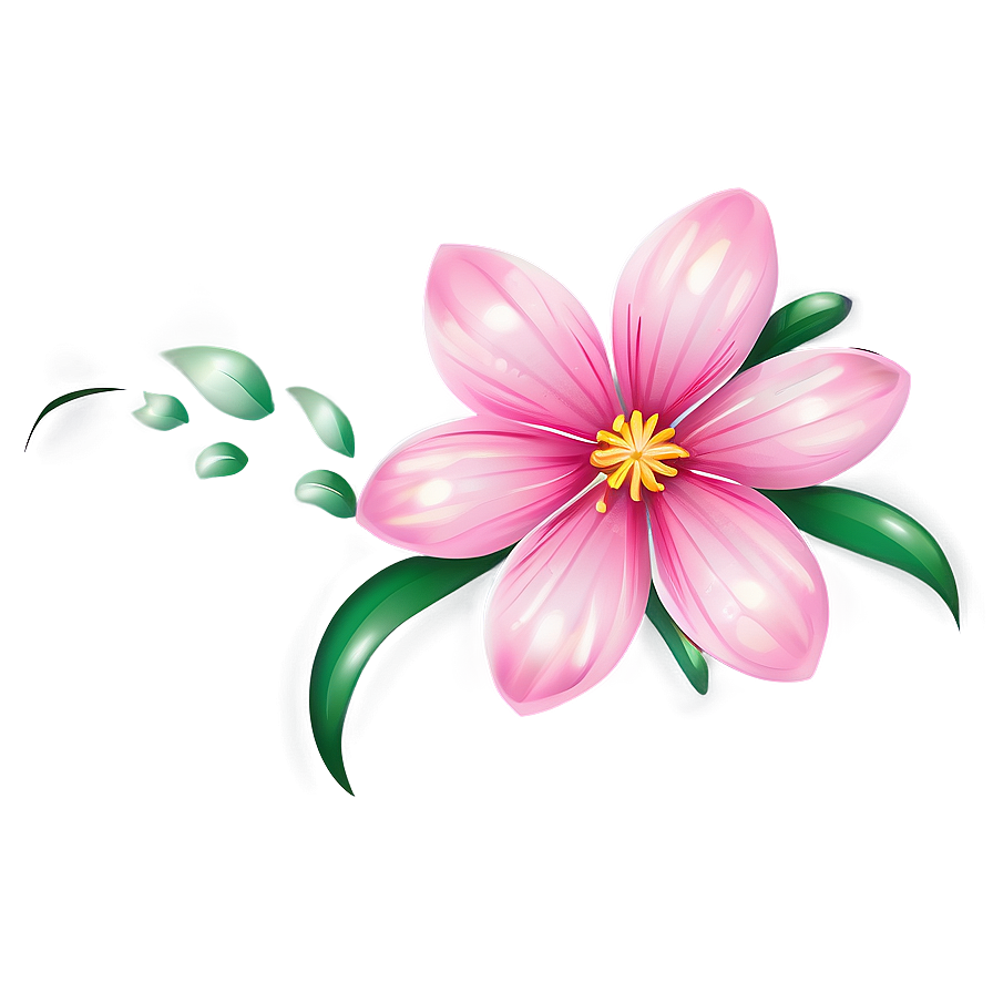 Pink Flower Illustration Png Bak