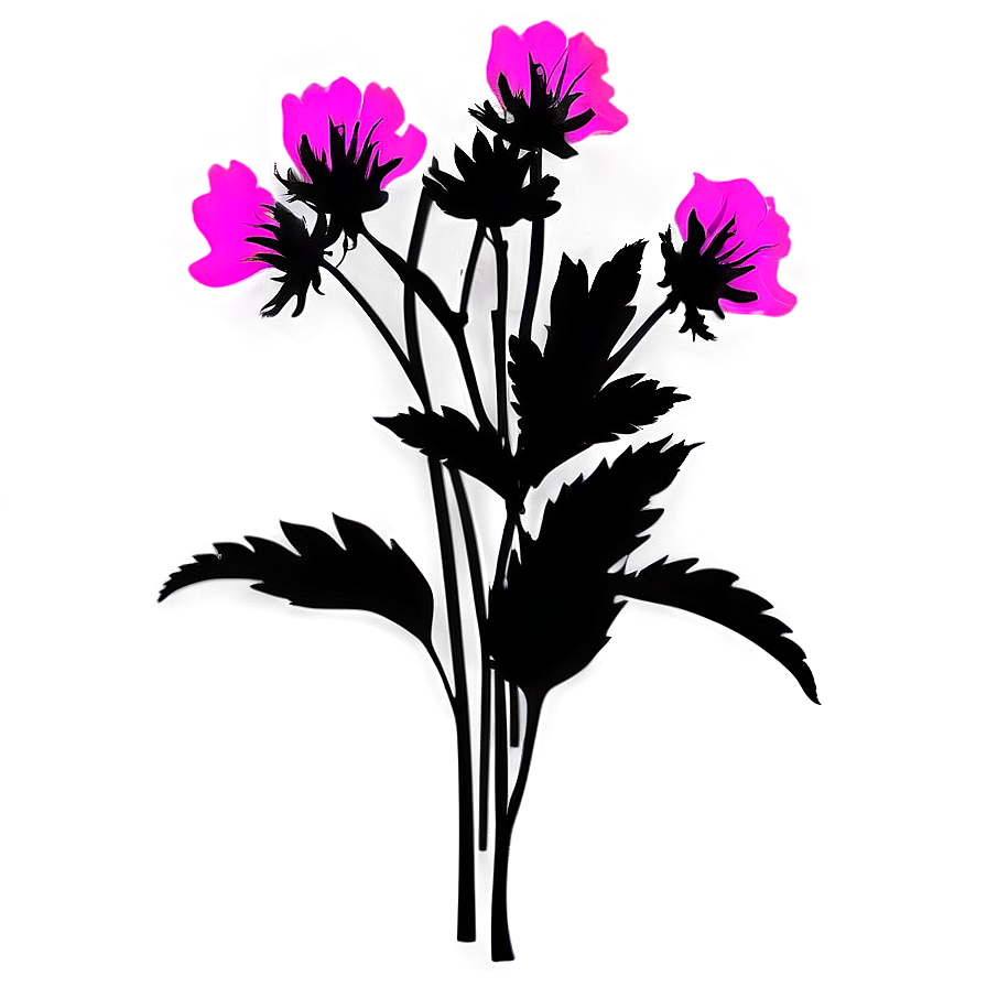 Pink Flower Silhouette Png Tjj