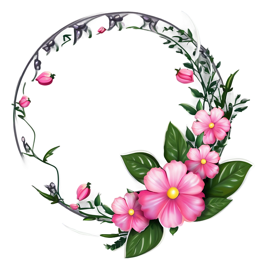 Pink Flower Wreath Png 05242024