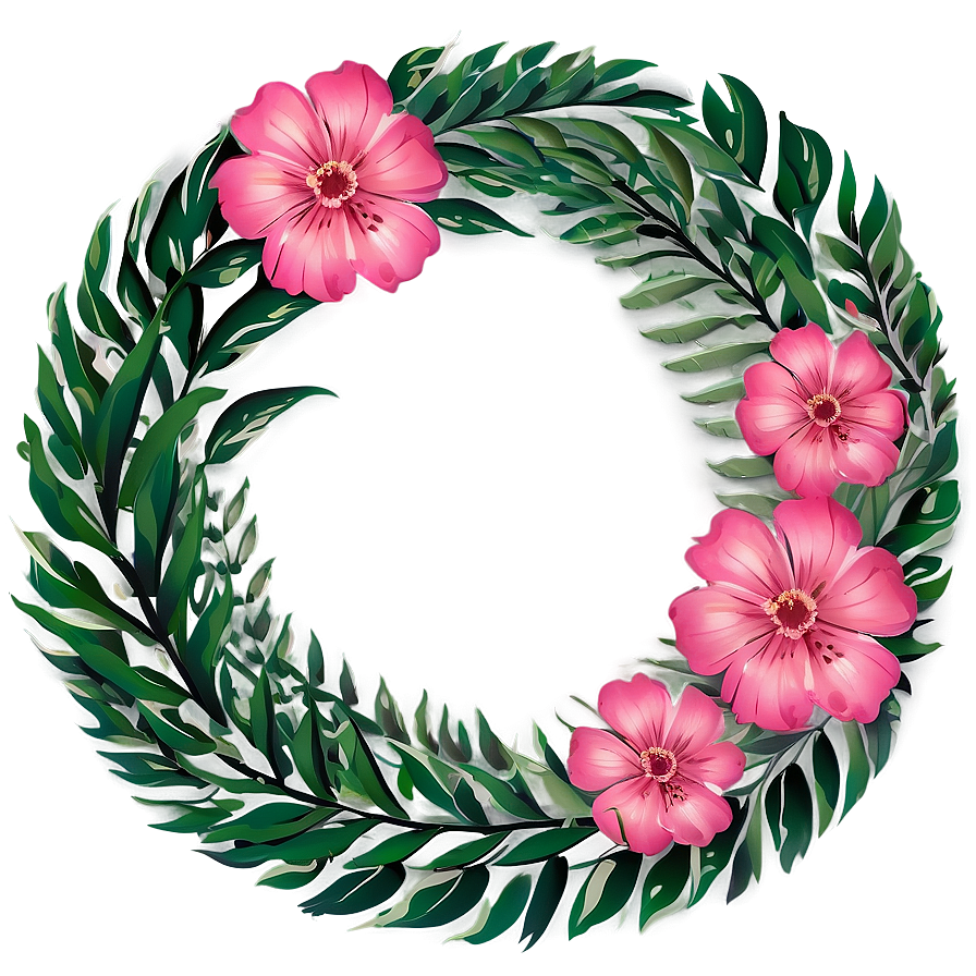 Pink Flower Wreath Png 05242024