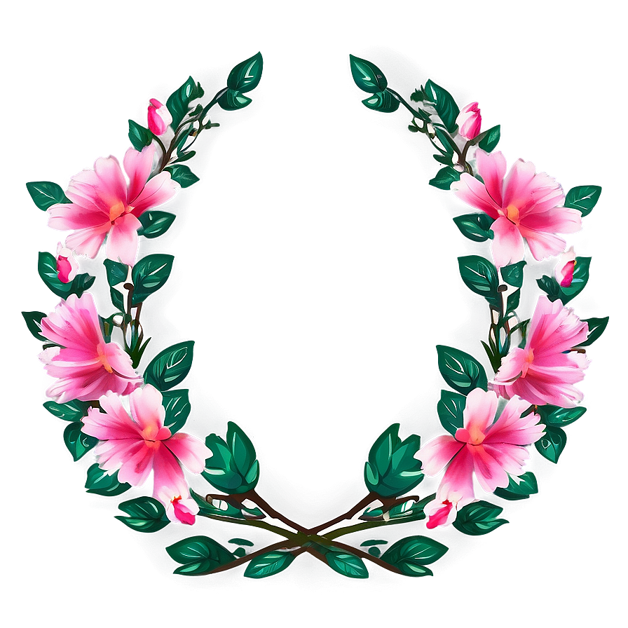 Pink Flower Wreath Png 05242024