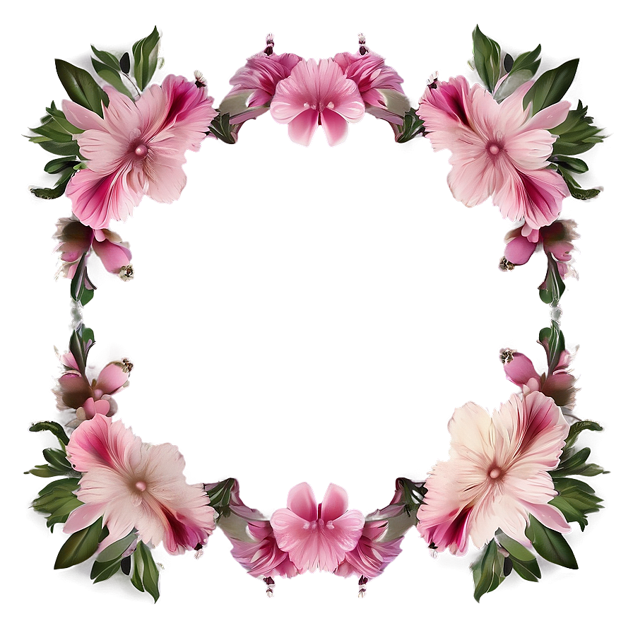 Pink Flowers Frame Png 05242024