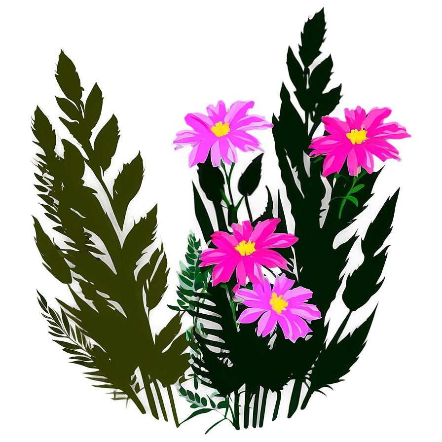 Pink Flowers Silhouette Png 05242024